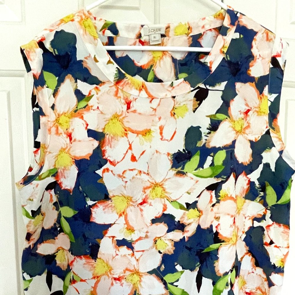 J.Crew Floral sleeveless shell XL